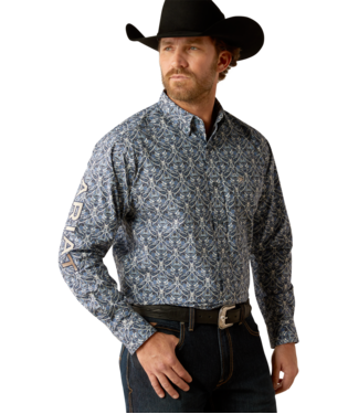 Ariat Men's Blue and Tan Team Orlando Classic Fit Shirt