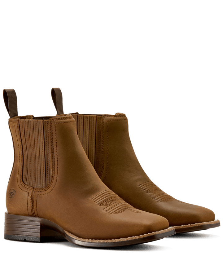 Ariat Women's Distressed Brown Booker Chelsea Wide Square Toe Boot