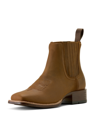 Ariat Women's Distressed Brown Booker Chelsea Wide Square Toe Boot