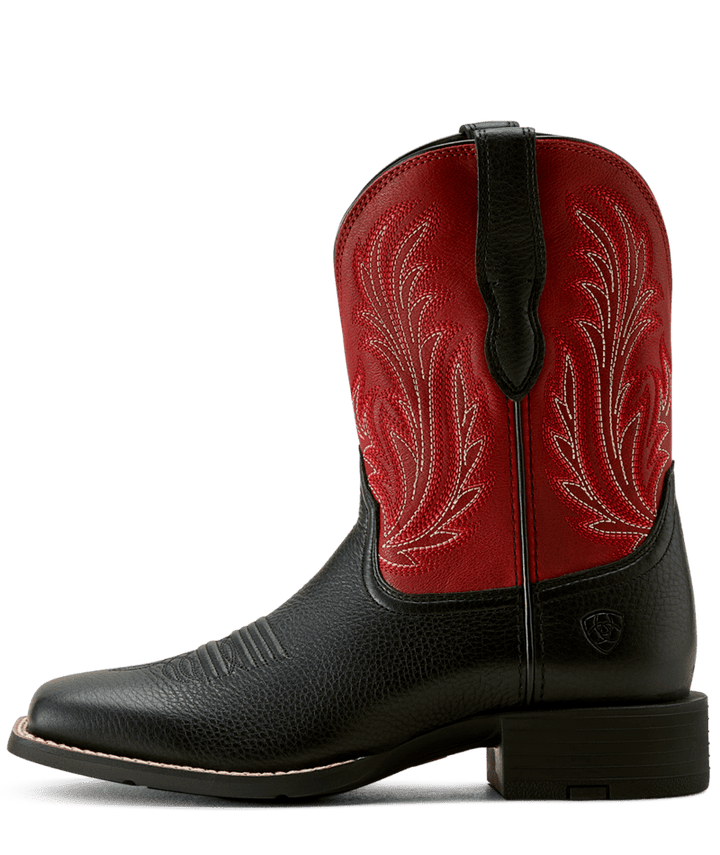 Ariat Women's Black Deertan Round Up Filly Wide Square Toe Boot