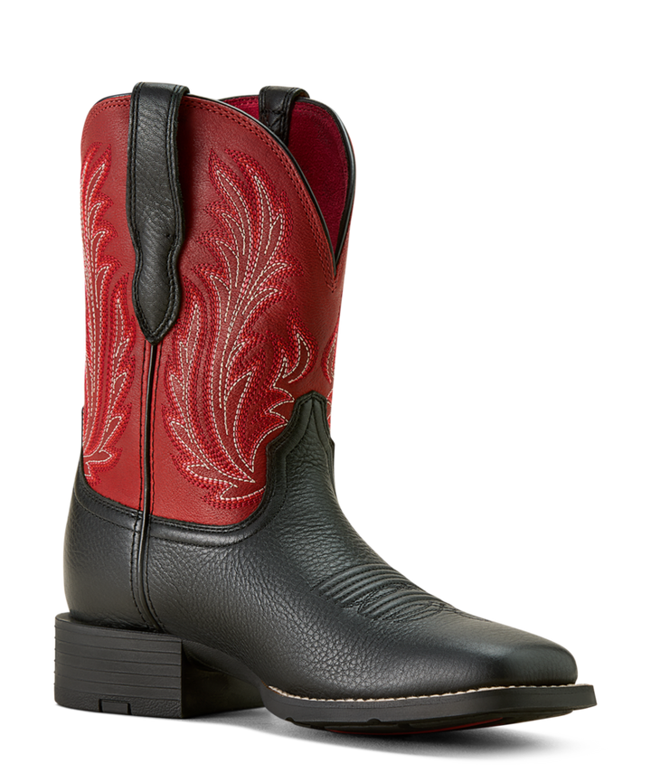 Ariat Women's Black Deertan Round Up Filly Wide Square Toe Boot