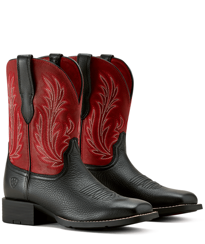 Ariat Women's Black Deertan Round Up Filly Wide Square Toe Boot
