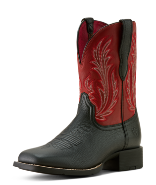 Ariat Women's Black Deertan Round Up Filly Wide Square Toe Boot