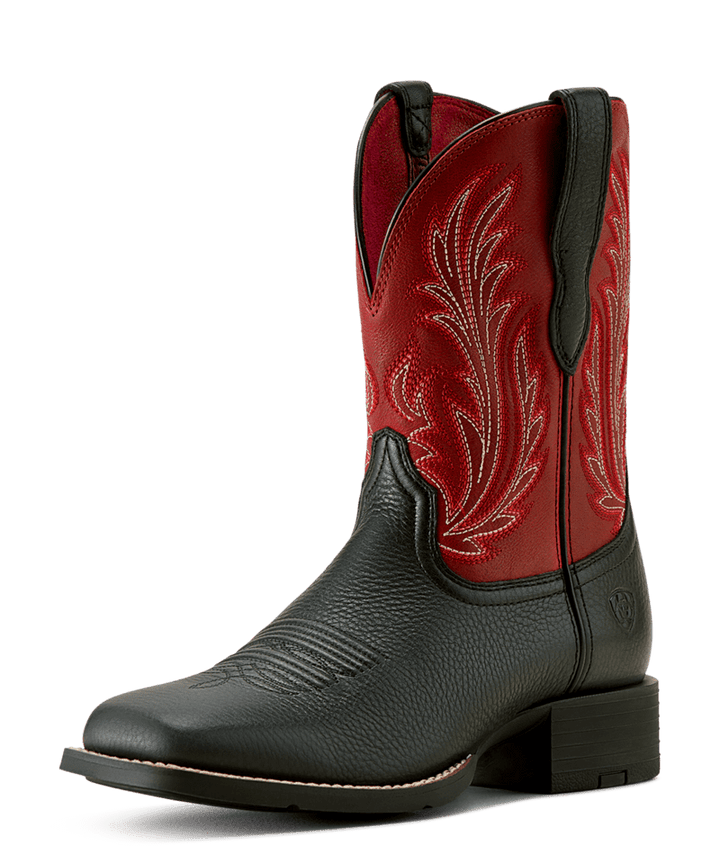 Ariat Women's Black Deertan Round Up Filly Wide Square Toe Boot