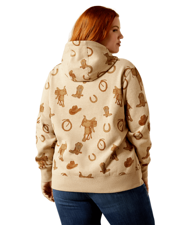 Ariat Women's Savannah Tan Heather Logo 2.0 Printed Hoodie