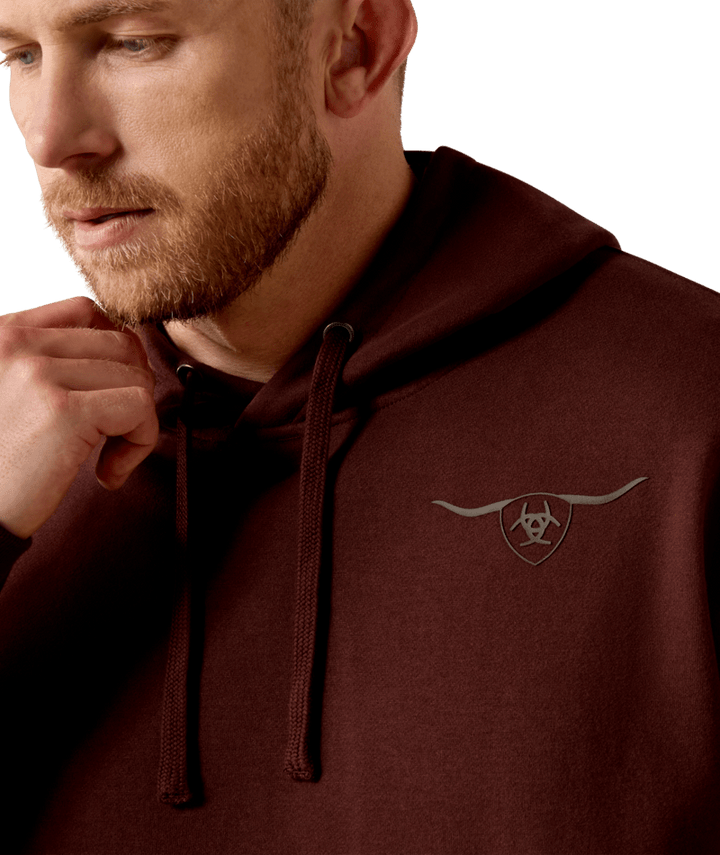 Ariat Men's Brown Shield Steerhead Hoodie