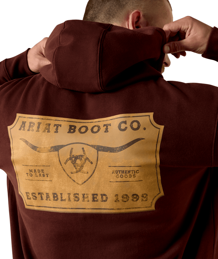 Ariat Men's Brown Shield Steerhead Hoodie