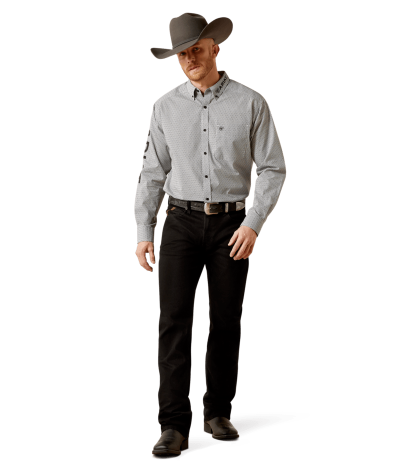 Ariat Men's White and Black Team Pablo Classic Fit Shirt