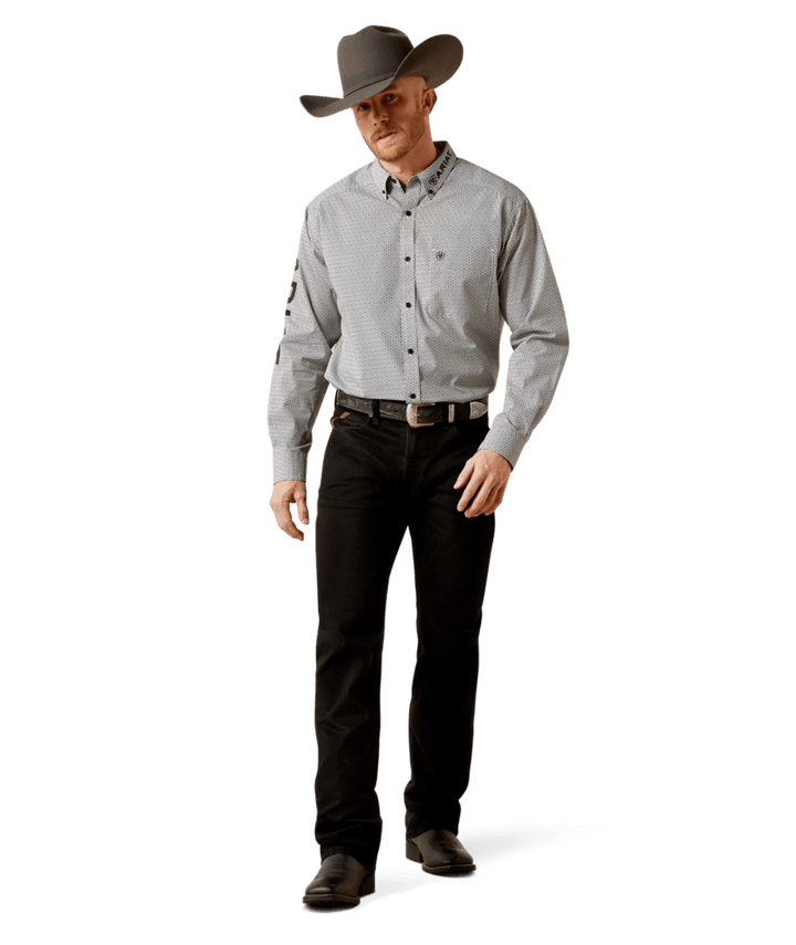 Ariat Men's White and Black Team Pablo Classic Fit Shirt