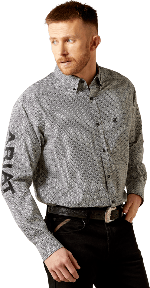 Ariat Men's White and Black Team Pablo Classic Fit Shirt