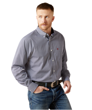 Ariat Men's Navy Wrinkle Free Bowen Classic Fit Shirt