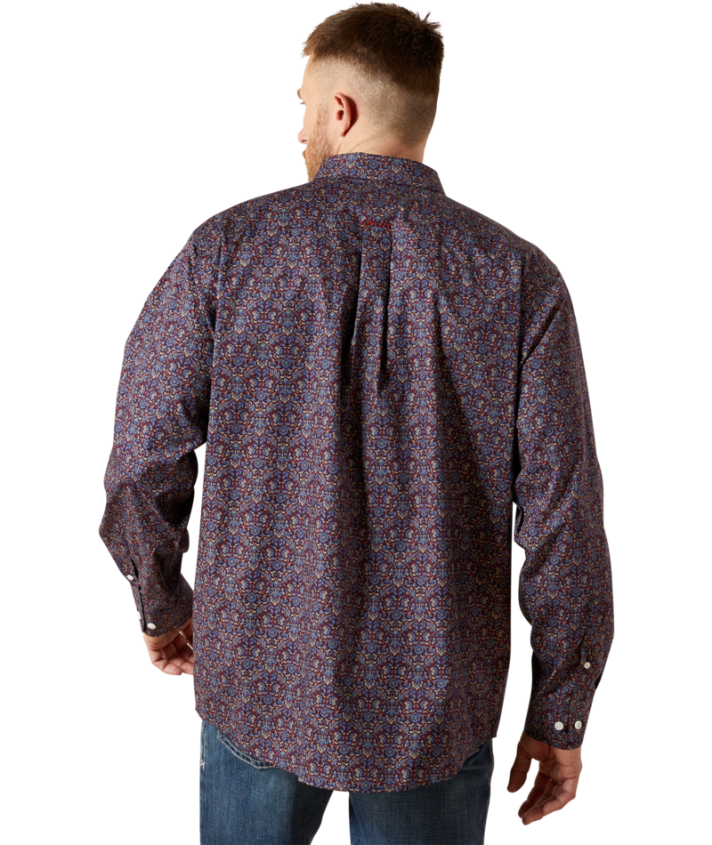 Ariat Men's Blue Wrinkle Free Brendan Classic Fit Shirt