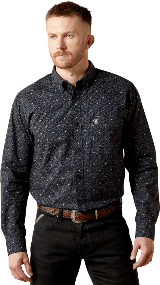 Ariat Men's Navy Wheaton Fitted Shirt