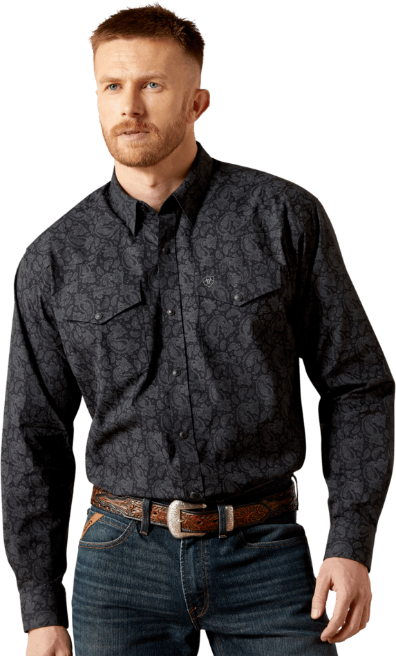 ariat black dress shirt Ariat Men's Team Logo Twill Fitted Shirt