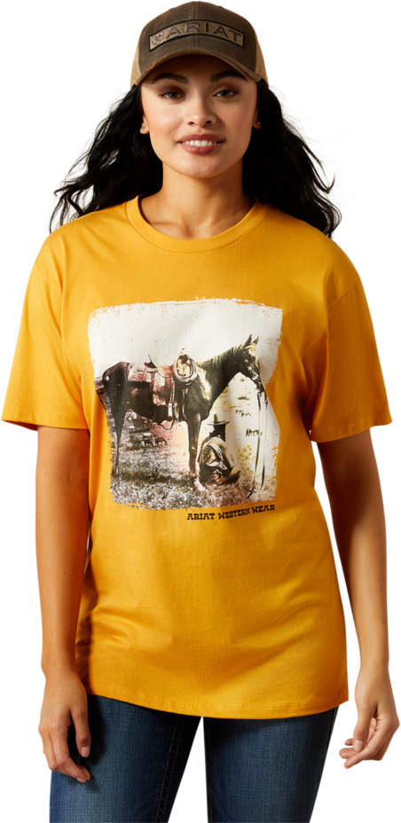 Ariat Women's Mustard Western Photo Tee