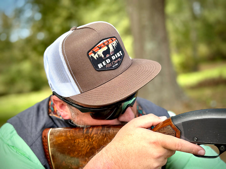 Red Dirt Hat Co Brown and White Open Season Ball Cap
