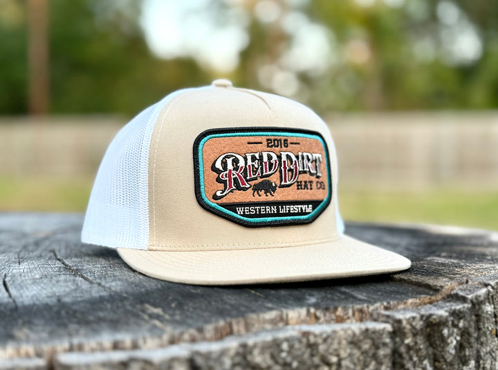 Red Dirt Hat Co Khaki and White Lifestyle Ball Cap