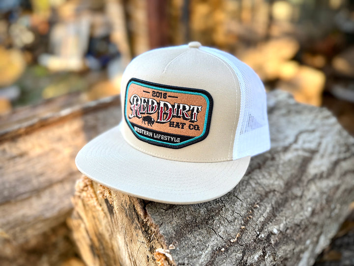Red Dirt Hat Co Khaki and White Lifestyle Ball Cap