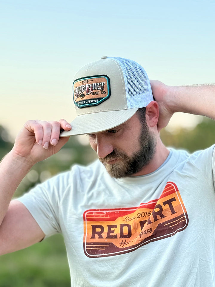 Red Dirt Hat Co Khaki and White Lifestyle Ball Cap