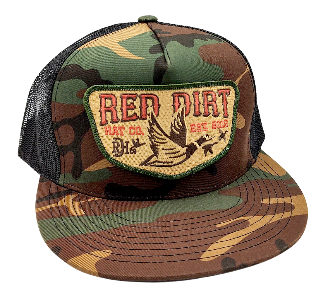 Red Dirt Hat Co Camo and Black Fly South Ball Cap