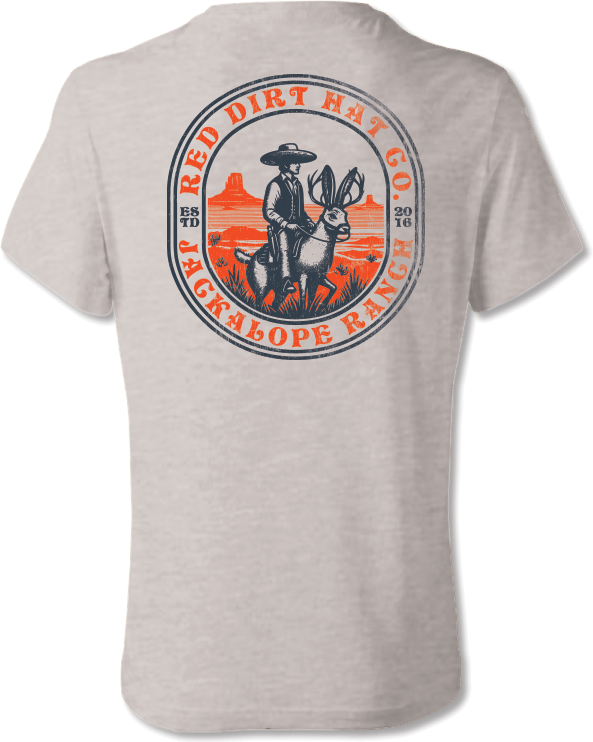 Red Dirt Hat Co Silver Heather Jackalope Trail Tee