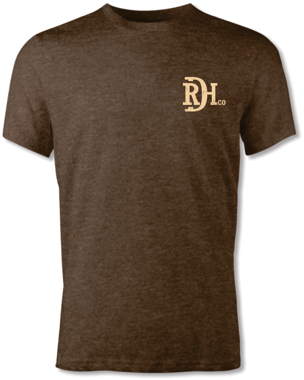 Red Dirt Hat Co Heather Brown Tooled Leather Tee