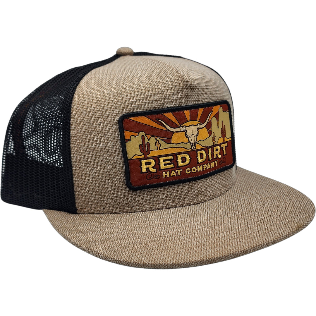 Red Dirt Hat Co Khaki Longhorn Skull Hat