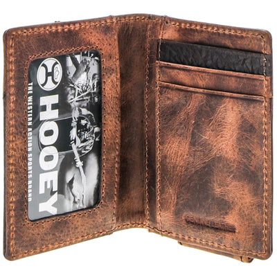 Hooey Tahonta Brown and Tan Diamond Patchwork Bifold Money Clip