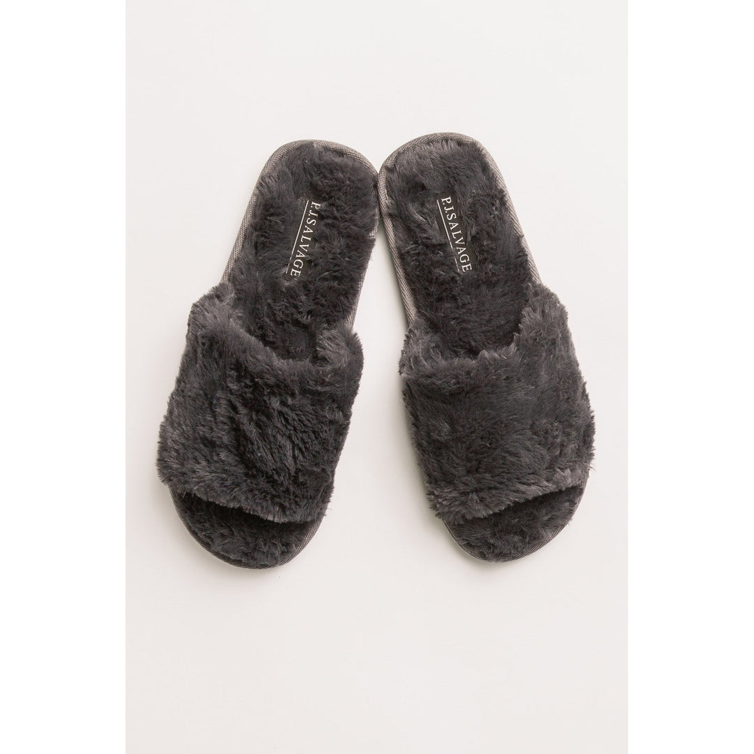 PJ Salvage Charcoal Luxe Plush Slippers