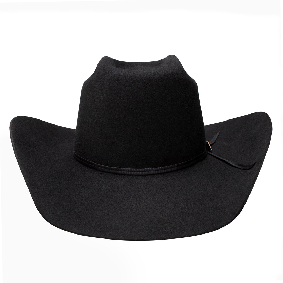 Resistol 9th Round black felt Western hat with a wide brim and classic Western design, displayed on a neutral background.