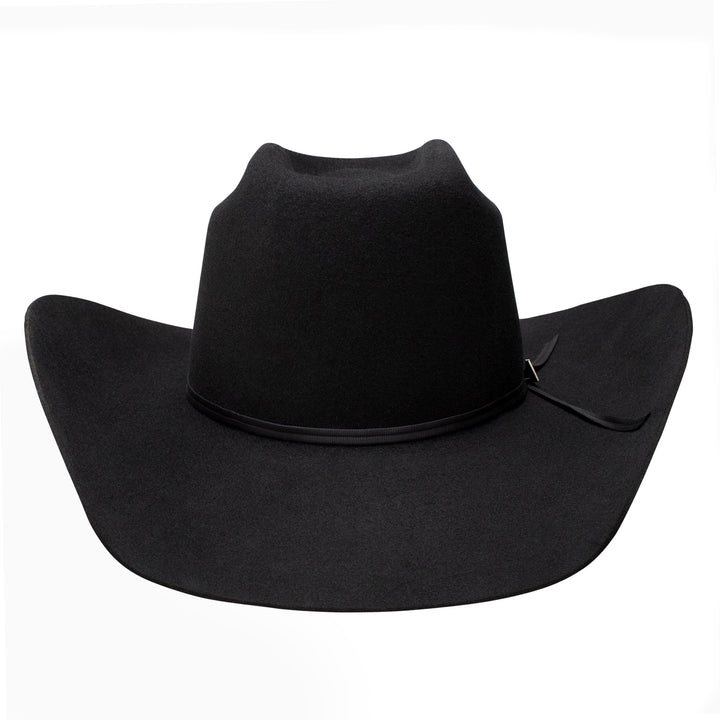 Resistol 9th Round black felt Western hat with a wide brim and classic Western design, displayed on a neutral background.