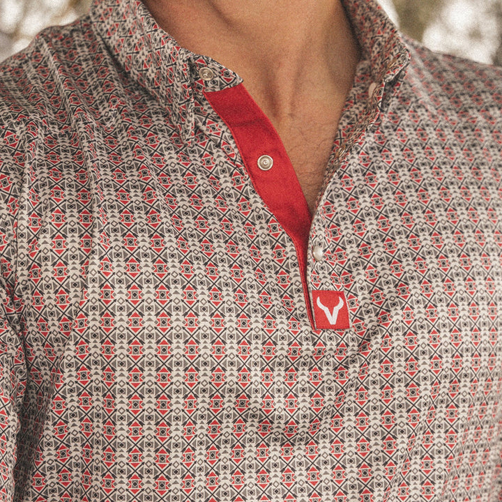 Vexil Men's Red Native Arrows Western Pearl Snap Polo - West 20 Saddle Co.