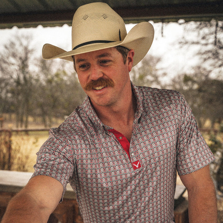 Vexil Men's Red Native Arrows Western Pearl Snap Polo - West 20 Saddle Co.