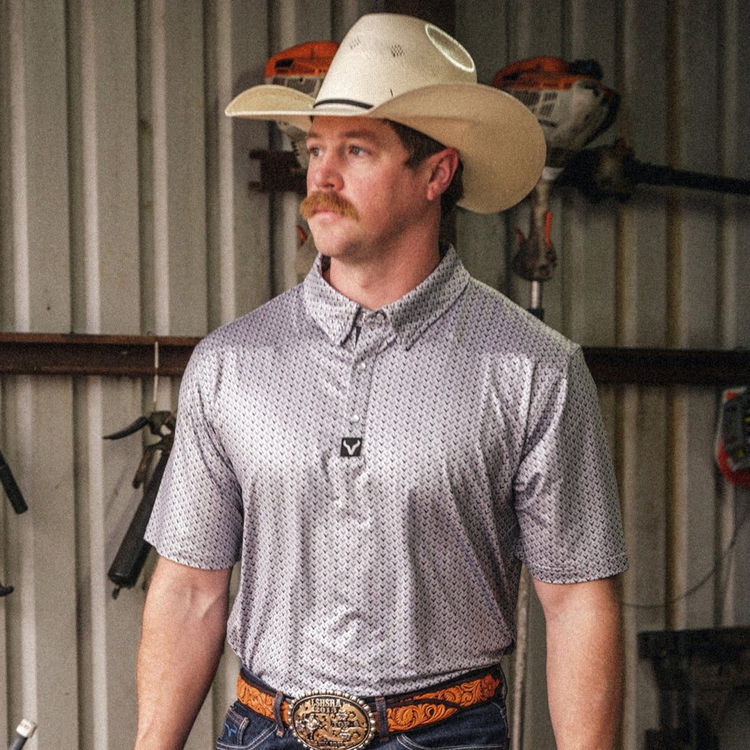 Vexil Men's Silver Icon Western Pearl Snap Polo - West 20 Saddle Co.