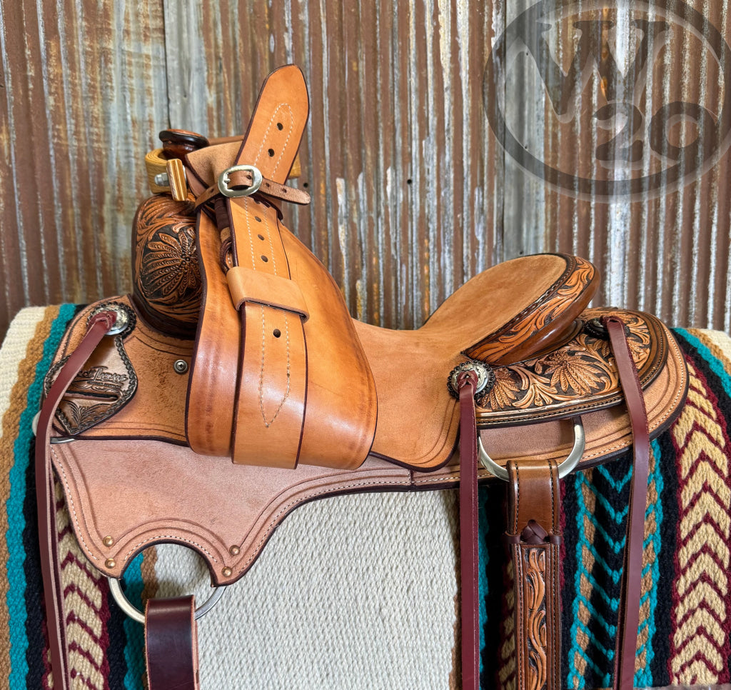 Scott Thomas Custom Round Skirt Vintage and Roughout Working Cowhorse Saddle Western Saddle