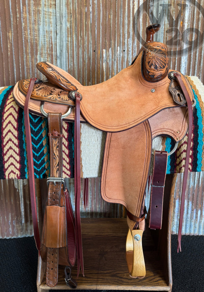 Scott Thomas Custom Round Skirt Vintage and Roughout Working Cowhorse Saddle Western Saddle