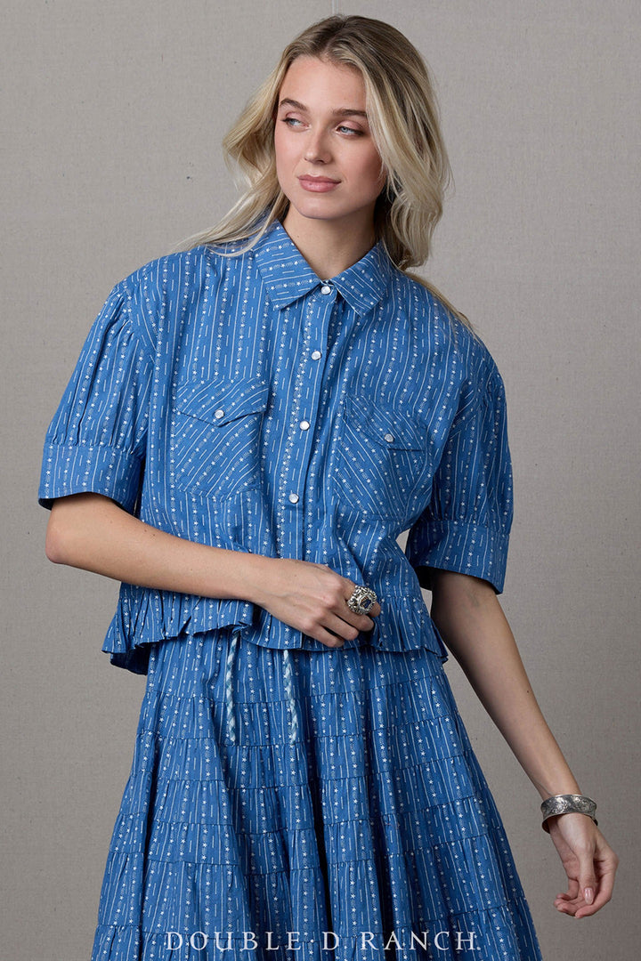 Double D Ranchwear Bunting Blues Top