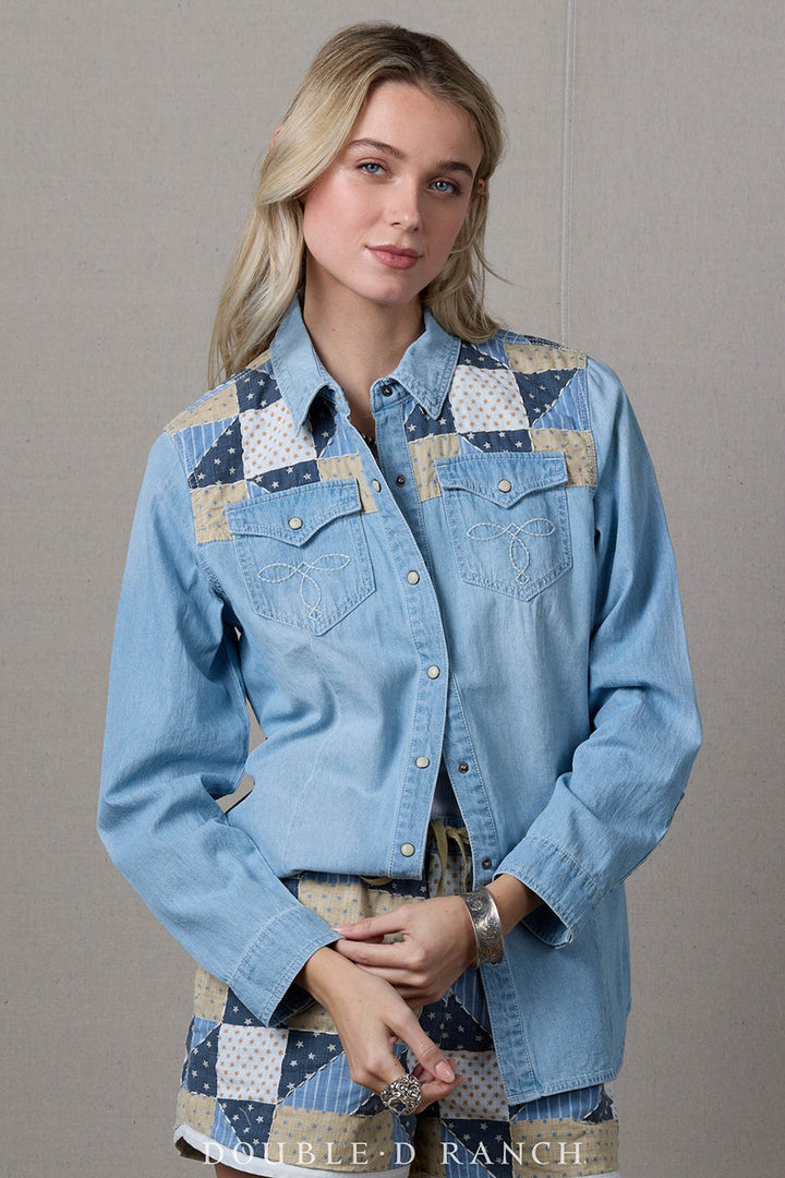 Double D Ranchwear Denim Heirloom Blues Top