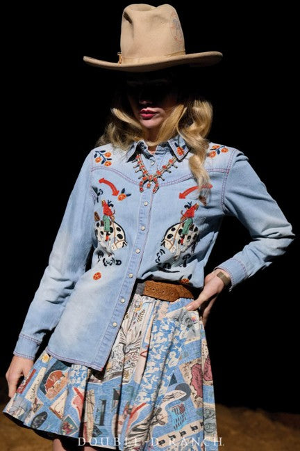 Double D Ranchwear Denim Midnight Ride Top