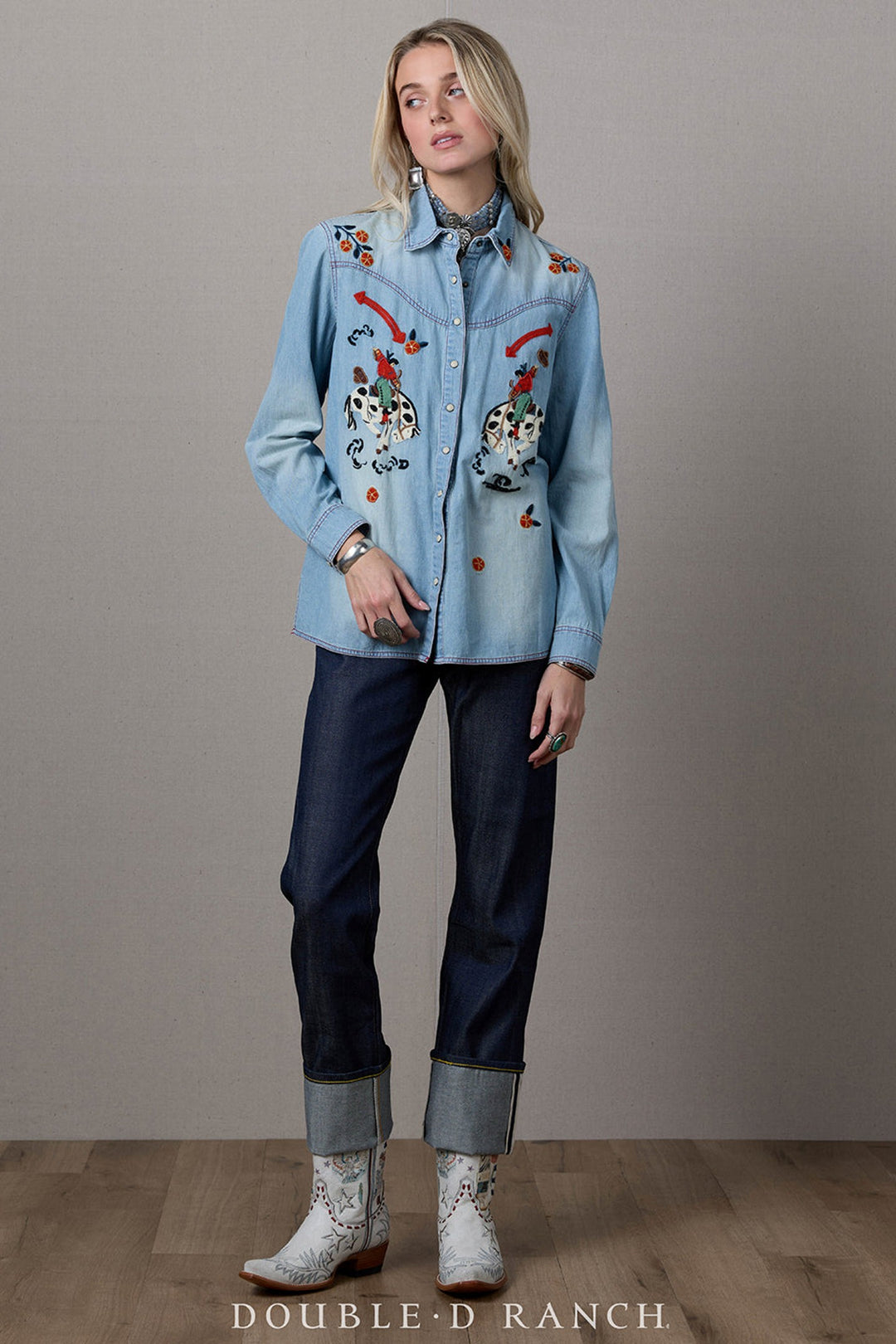 Double D Ranchwear Denim Midnight Ride Top