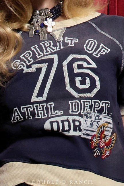 Double D Ranchwear Flag Blue Spirit of '76 Short Sleeve Sweatshirt