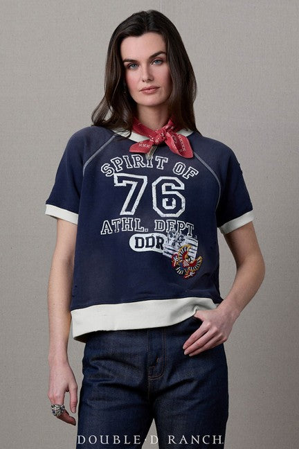 Double D Ranchwear Flag Blue Spirit of '76 Short Sleeve Sweatshirt