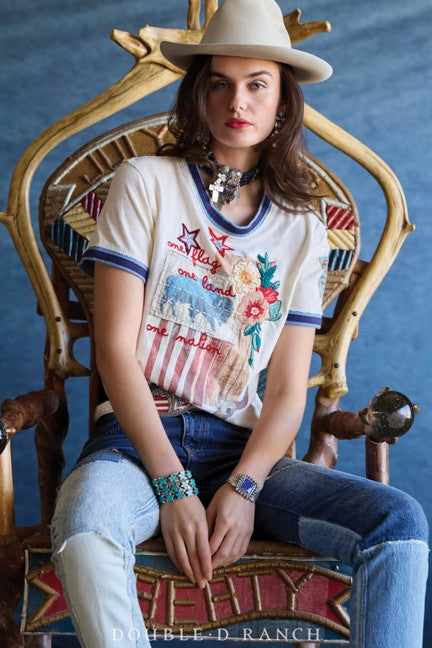 Double D Ranchwear String American Tapestry Tee