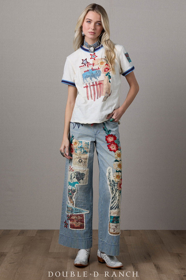 Double D Ranchwear String American Tapestry Tee