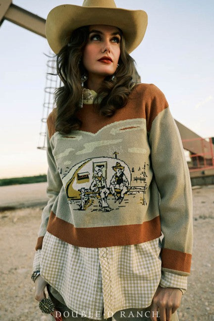 Double D Ranchwear Buff Mud Pump Sweater
