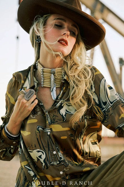 Double D Ranchwear Women's Oil Camp Blouse