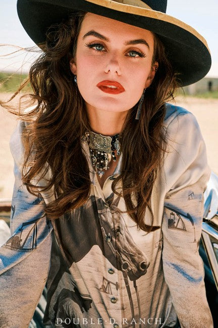 Double D Ranchwear Women's Ash Well Watched Blouse