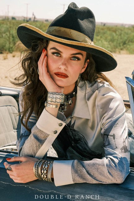 Double D Ranchwear Women's Ash Well Watched Blouse