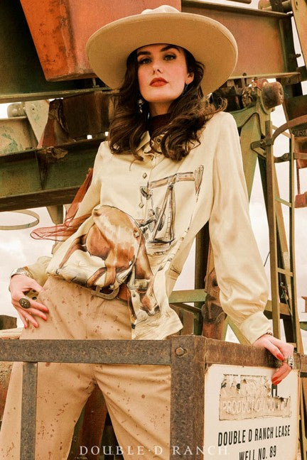 Double D Ranchwear Women's Bone Seen in Texas Blouse