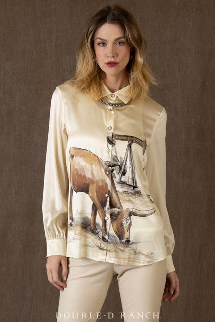 Double D Ranchwear Women's Bone Seen in Texas Blouse